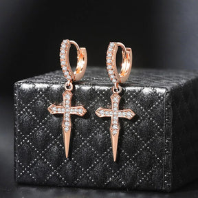Knights Templar Earring - Copper Drop Earrings - Bricks Masons