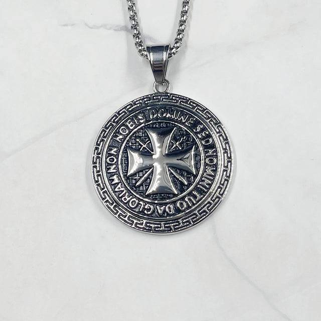 Knights Templar Necklace - Iron Cross - Bricks Masons