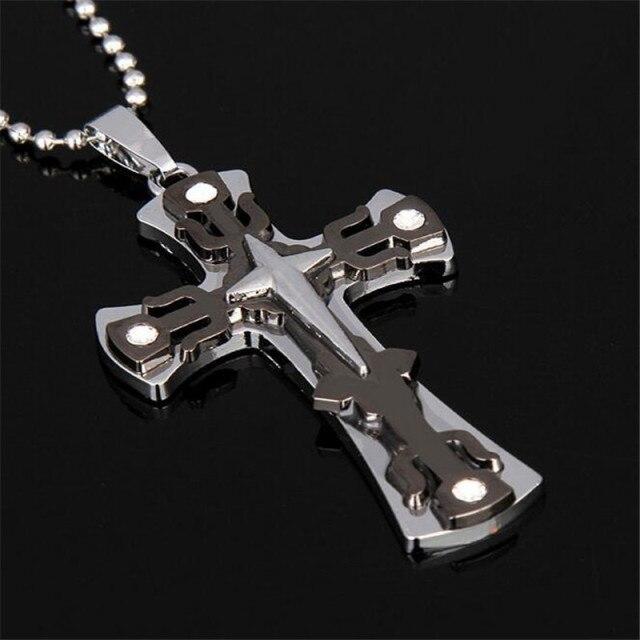 Knights Templar Necklace - Triple Cross (Black & Gold) - Bricks Masons