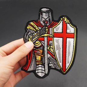 Knights Templar Patch - HANDMADE Crusader Embroidered - Bricks Masons