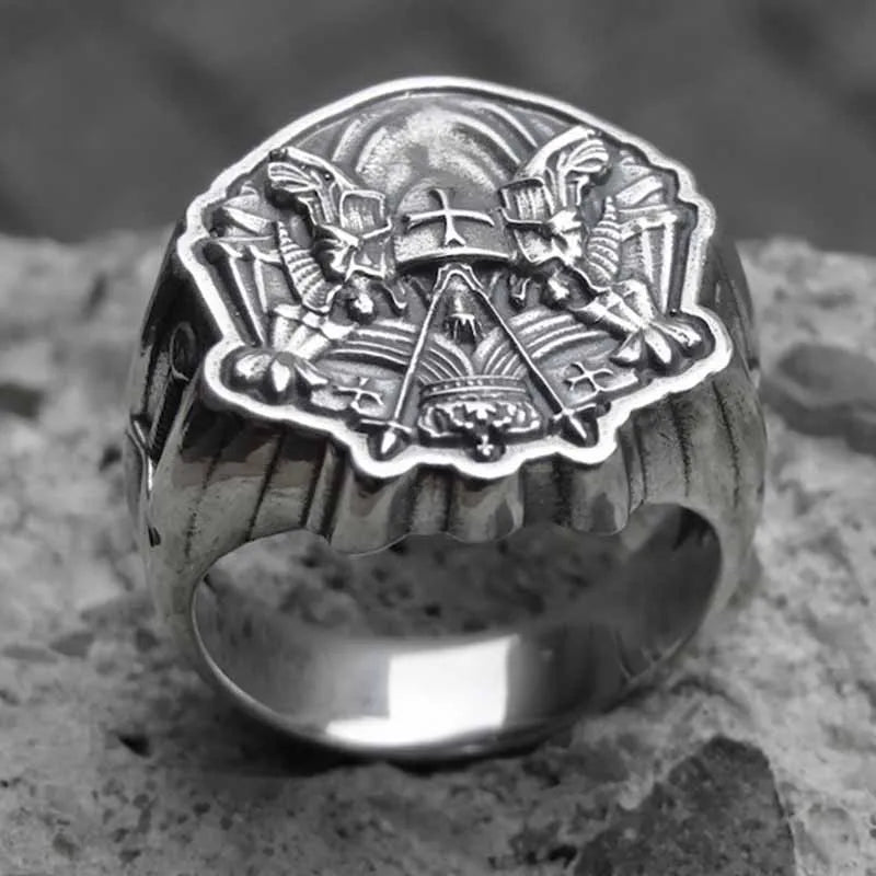 Knights Templar Ring - 16L Stainless Steel - Bricks Masons