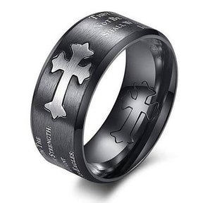 Knights Templar Ring - Black & Gold - Bricks Masons