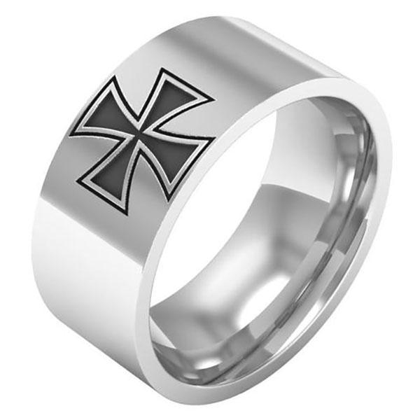 Knights Templar Ring - Cross Band - Bricks Masons