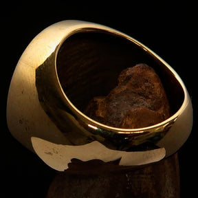 Knights Templar Ring - Gold & Green Solid Brass - Bricks Masons