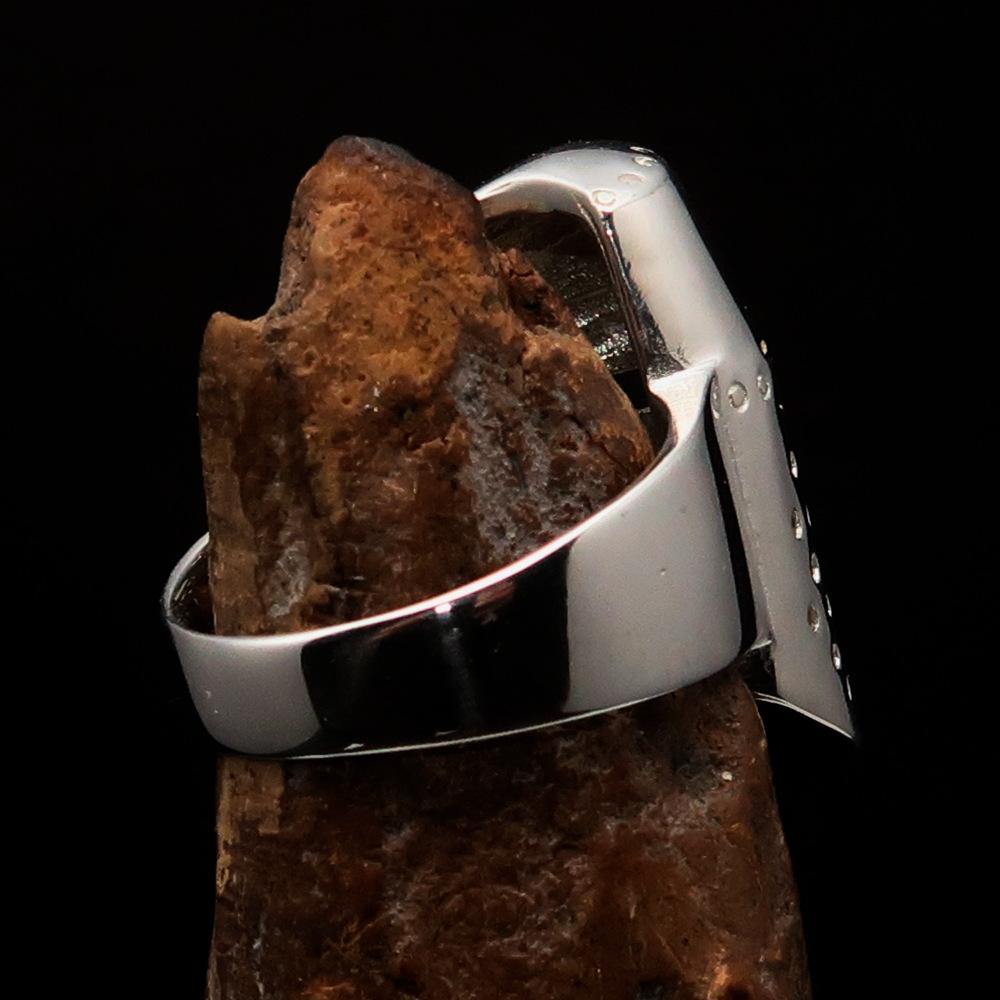 Knights Templar Ring - Sterling Silver Knight Helmet - Bricks Masons