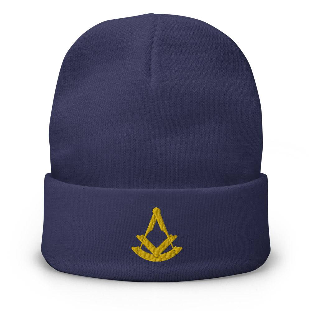 Past Master Blue Lodge Beanie - Golden Embroidery