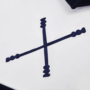 Marshal Blue Lodge Officer Apron -  Navy Velvet With Silver Embroidery Thread - Bricks Masons