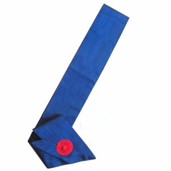 12th Degree Scottish Rite Sash - Blue Moire with Red Rosette