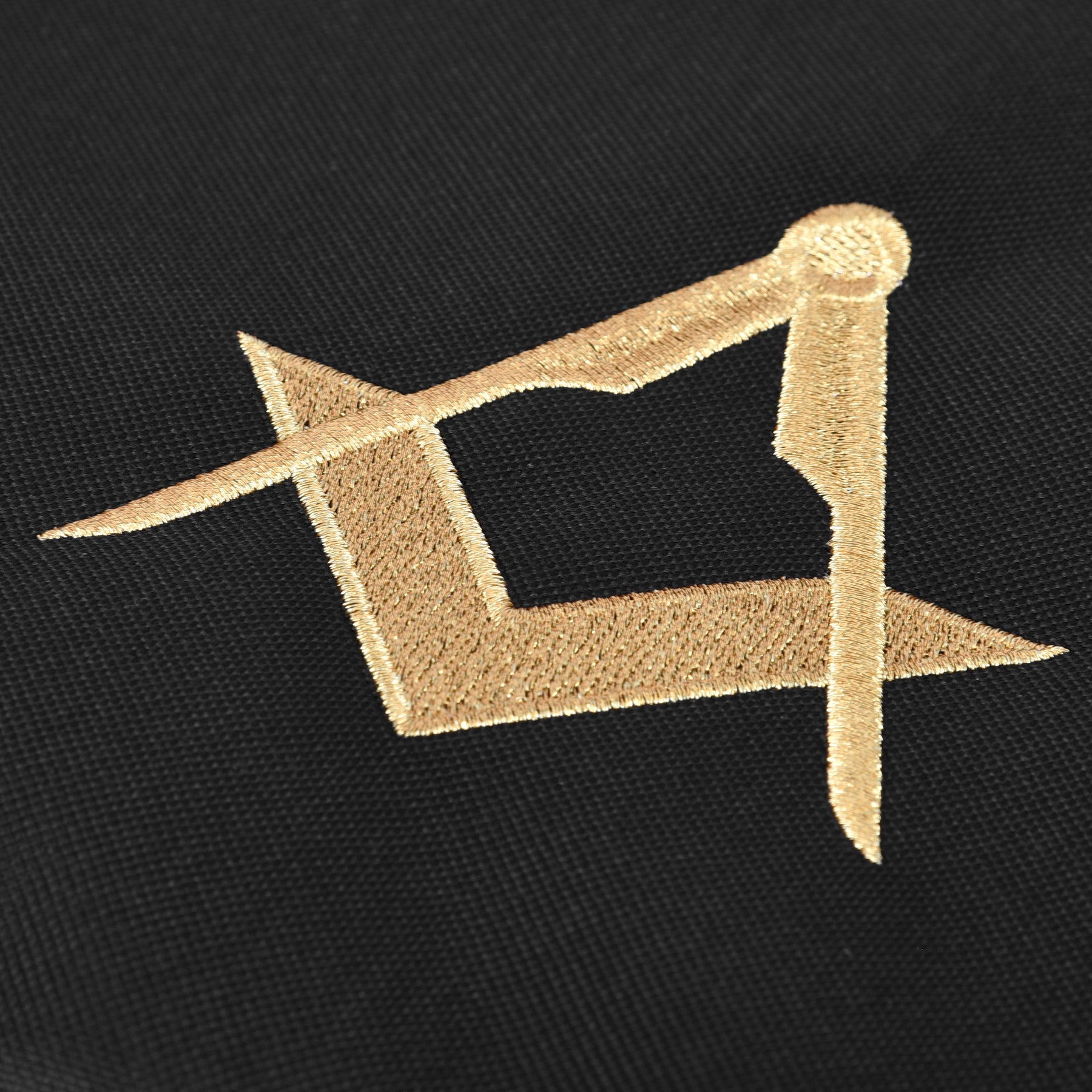 Master Mason Blue Lodge Apron Case - Black Cordura With Gold Square & Compass - Bricks Masons