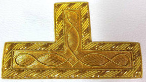 Master Mason Blue Lodge Apron - Red Velvet with Golden Bullion And Wire - Bricks Masons