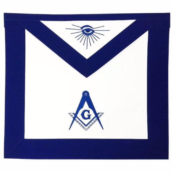 Master Mason Blue Lodge Apron - White & Navy Blue with Different Materials - Bricks Masons