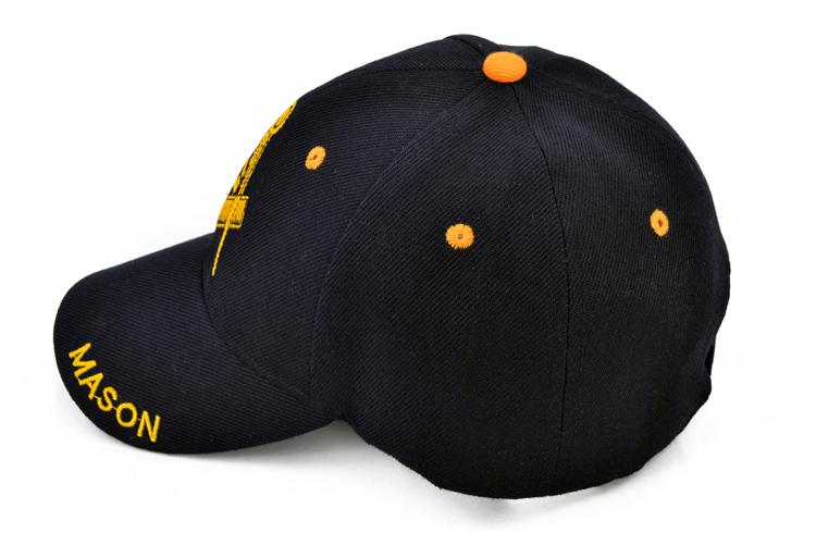 Master Mason Blue Lodge Baseball Cap - Black with Golden Embroidery - Bricks Masons