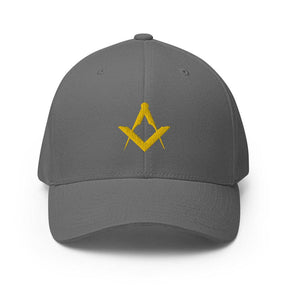 Master Mason Blue Lodge Baseball Cap - Square and Compass Golden Embroidery - Bricks Masons