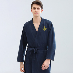 Master Mason Blue Lodge Bathrobe - Various Colors - Bricks Masons