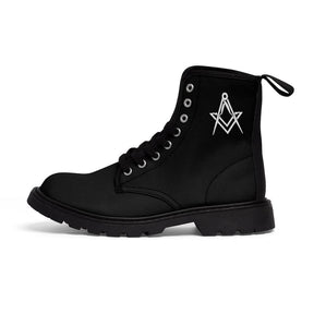 Master Mason Blue Lodge Boot - Black Canvas Square & Compass - Bricks Masons