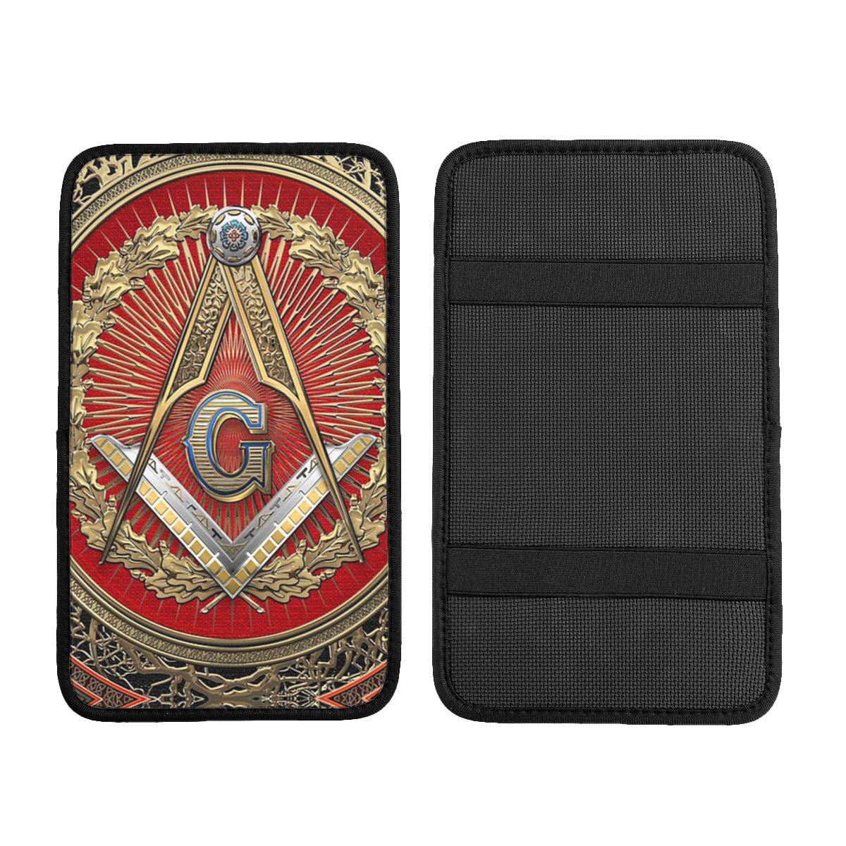 Master Mason Blue Lodge Car Armrest - Square and Compass G - Bricks Masons