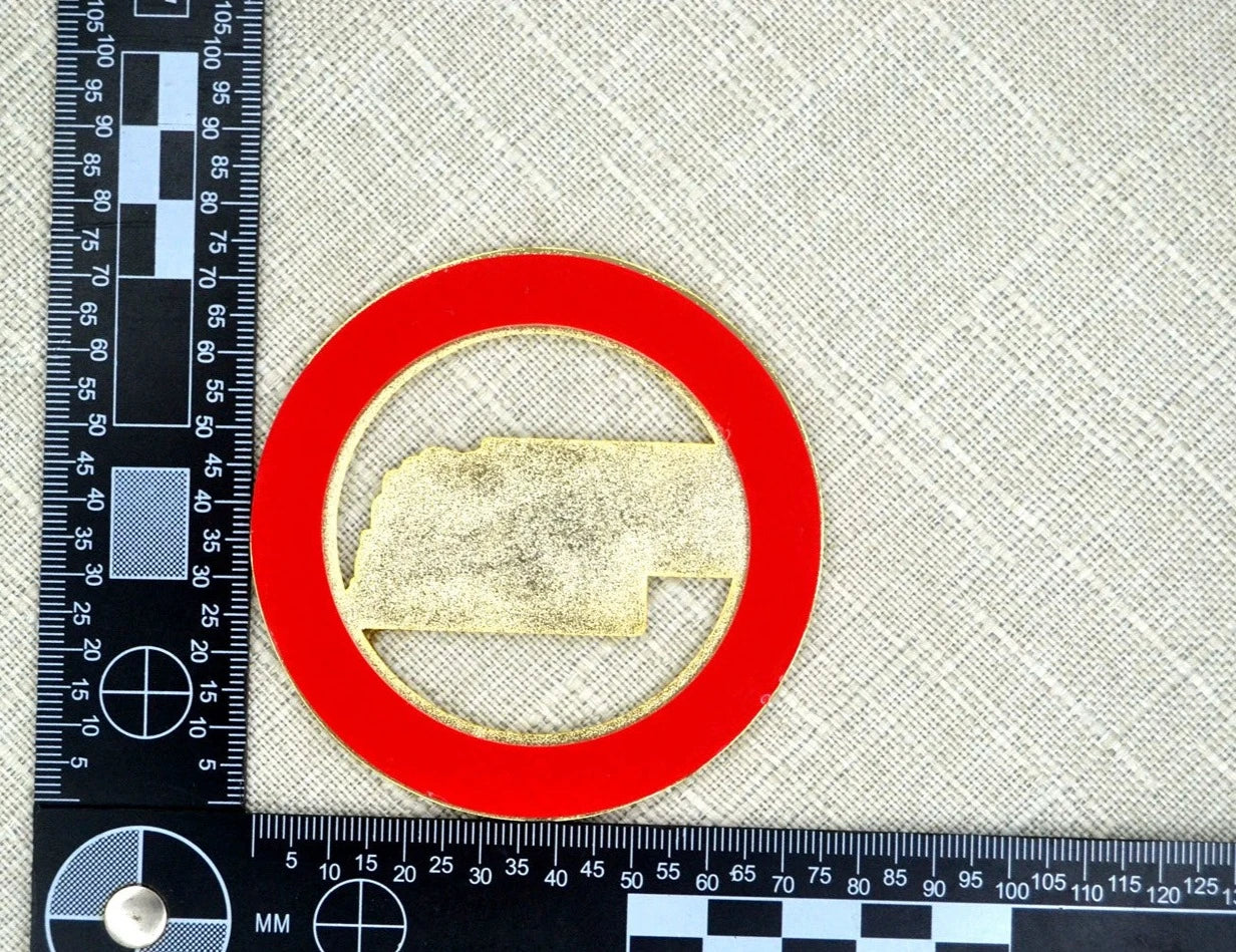 Master Mason Blue Lodge Car Emblem - Most Worshipful PHA Grand Lodge Of Nebraska Blue And Gold Plated Medallion - Bricks Masons