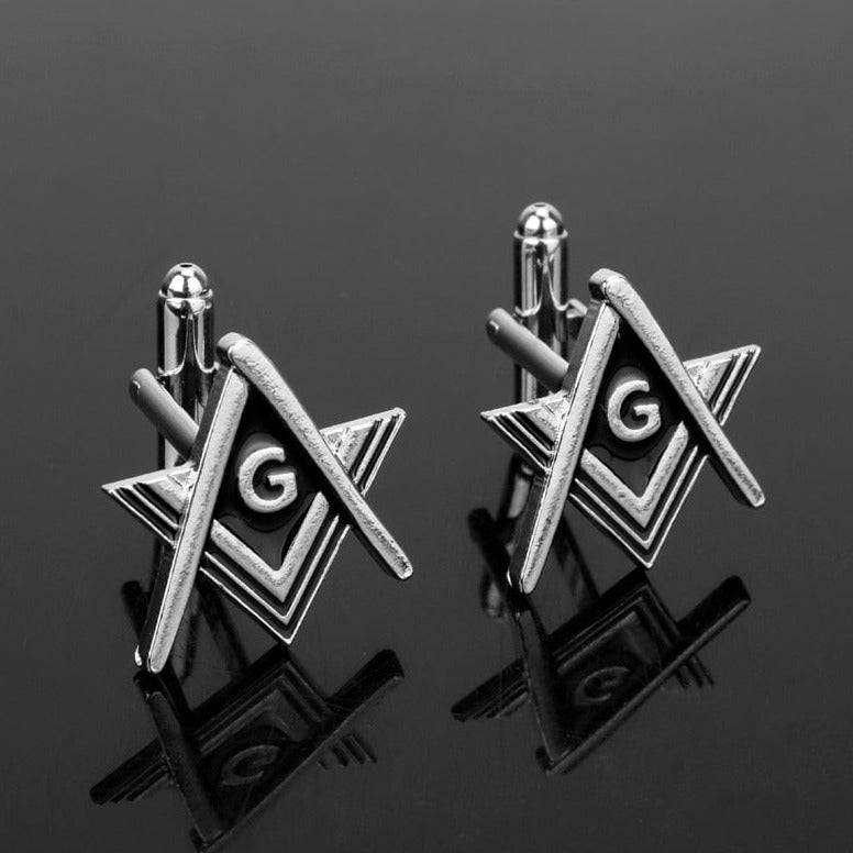 Master Mason Blue Lodge Cufflink - Square and Compass - Bricks Masons
