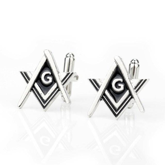 Master Mason Blue Lodge Cufflink - Square and Compass - Bricks Masons