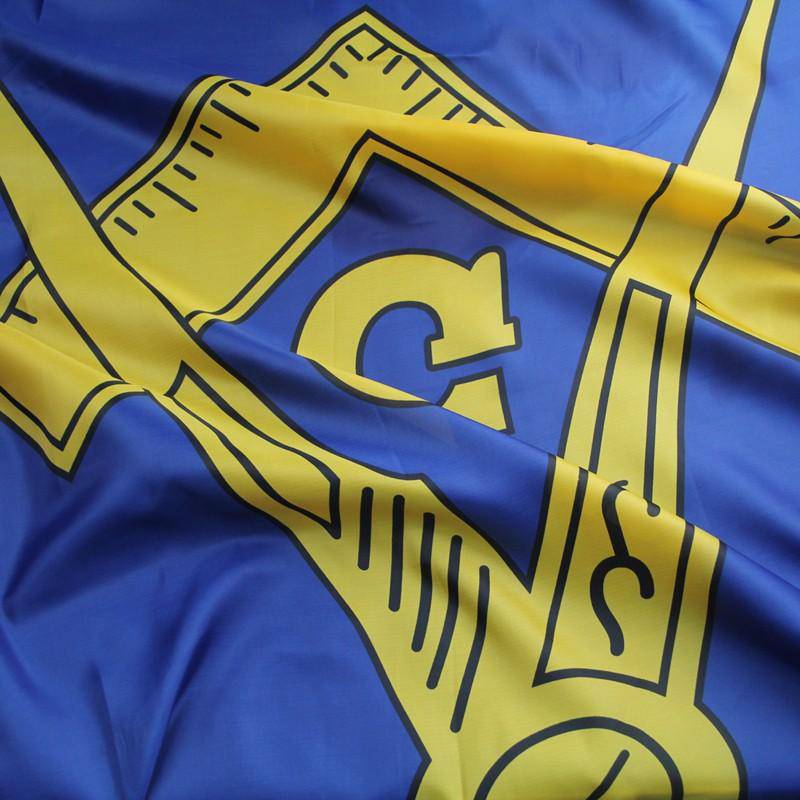 Master Mason Blue Lodge Flag - Gold & blue - Bricks Masons