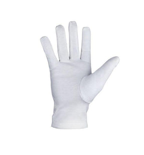 Master Mason Blue Lodge Gloves - White Cotton with Silver Square & Compass - Bricks Masons