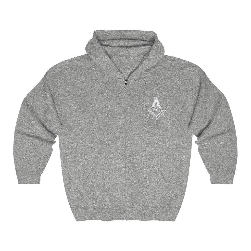 Master Mason Blue Lodge Hoodie - Square & Compass All Seeing Eye - Bricks Masons