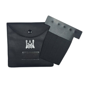 Master Mason Blue Lodge Jewels Case - Medium Black Imitation Leather - Bricks Masons
