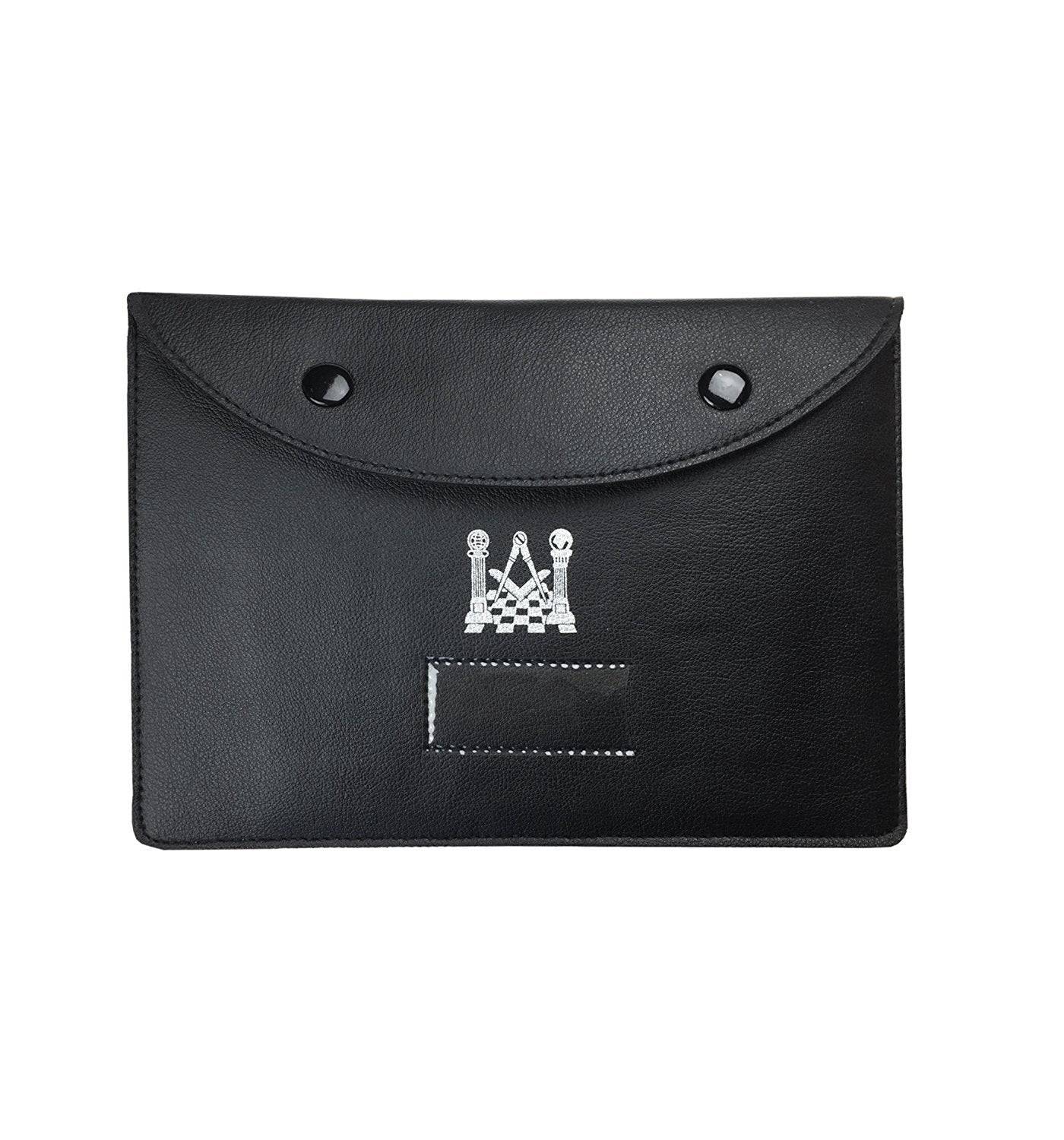 Master Mason Blue Lodge Jewels Case - X Large Black Imitation Leather - Bricks Masons