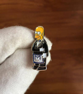Master Mason Blue Lodge Lapel Pin - The Simpsons Homer - Bricks Masons
