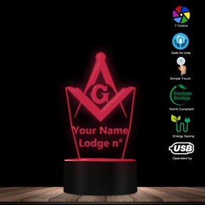 Master Mason Blue Lodge LED Sign - Various Colors - Bricks Masons