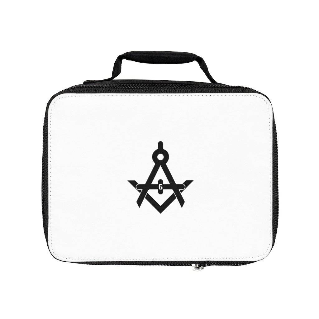 Master Mason Blue Lodge Lunch Bag - Black Base with Square & Compass G - Bricks Masons