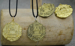 Master Mason Blue Lodge Necklace - Bronze And Gold Plated Lodge Dual-Purpose Pendant - Bricks Masons