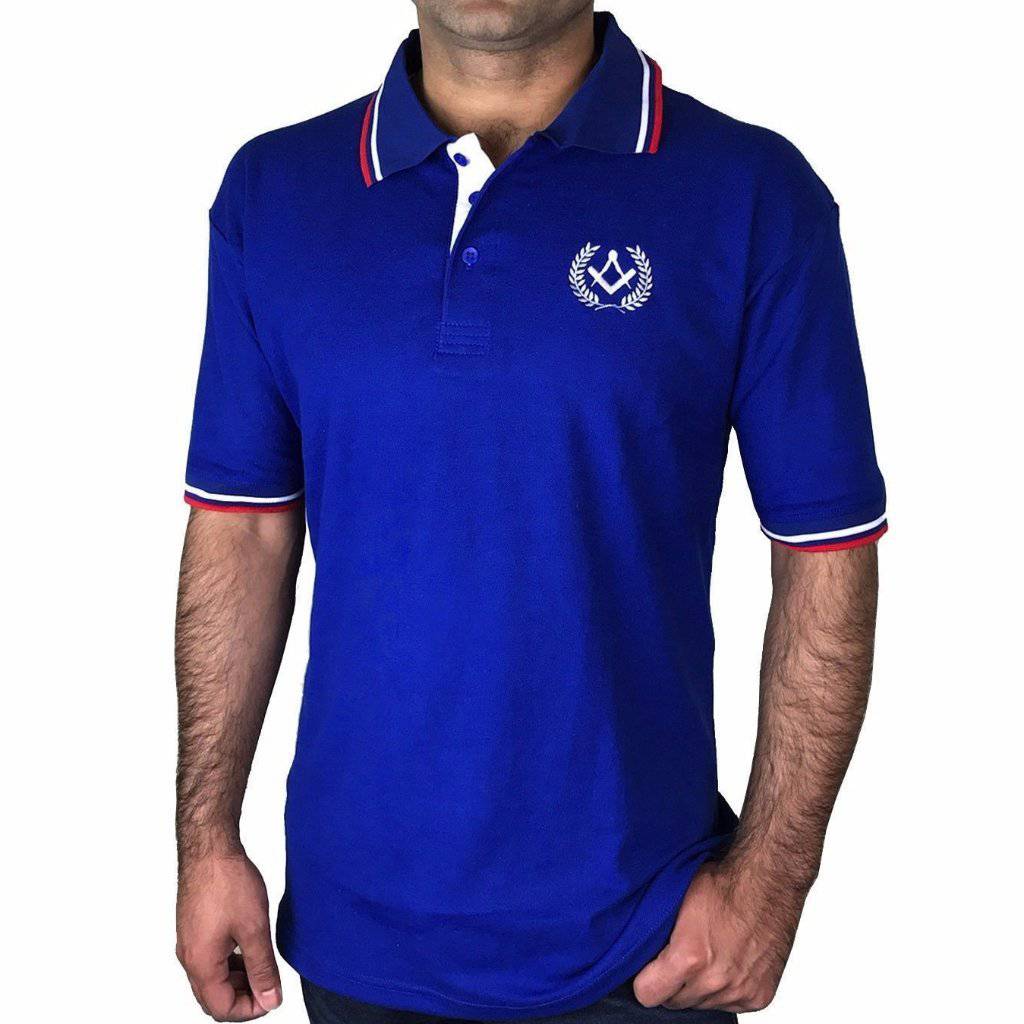 Master Mason Blue Lodge Polo Shirt - Black, Grey, Blue - Bricks Masons