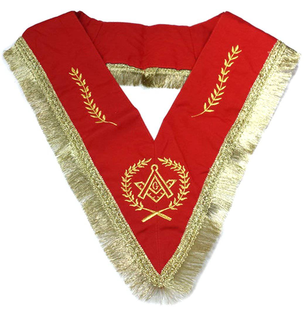 Master Mason Blue Lodge Regalia Set - Red & White with Fringe - Bricks Masons