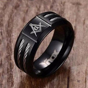 Master Mason Blue Lodge Ring - Black - Bricks Masons
