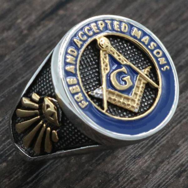 Master Mason Blue Lodge Ring - Free and Accepted Masons - Bricks Masons