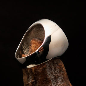 Master Mason Blue Lodge Ring - Red Sterling Silver With Skull Square Compass - Bricks Masons