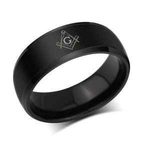 Master Mason Blue Lodge Ring - Square & Compass Band -Different colors - Bricks Masons