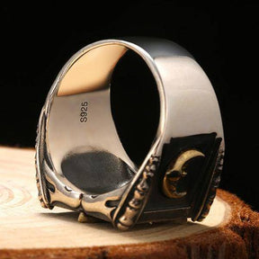 Master Mason Blue Lodge Ring - Sun Moon 925 Sterling Silver - Bricks Masons