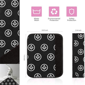 Master Mason Blue Lodge Seatbelt Cover - White & Gold - Bricks Masons