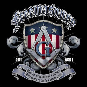 Master Mason Blue Lodge T-Shirt - Cotton O-Neck US Flag - Bricks Masons