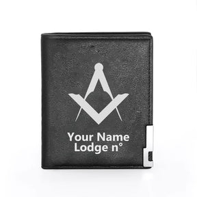 Master Mason Blue Lodge Wallet - Black & Brown - Bricks Masons
