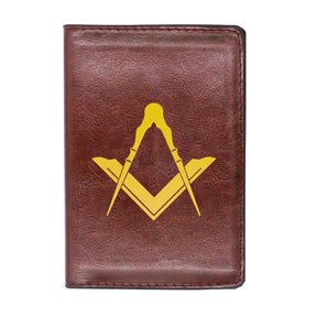 Master Mason Blue Lodge Wallet - Black & Brown - Bricks Masons