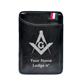 Master Mason Blue Lodge Wallet - Black & Brown - Bricks Masons
