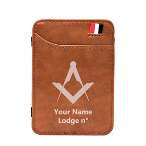 Master Mason Blue Lodge Wallet - Black & Brown - Bricks Masons