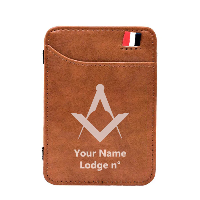 Master Mason Blue Lodge Wallet - Black & Brown - Bricks Masons