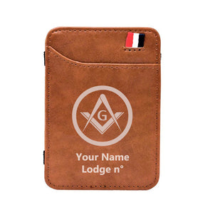 Master Mason Blue Lodge Wallet - Black & Brown - Bricks Masons
