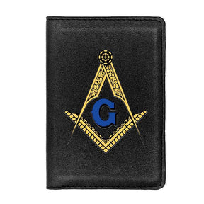 Master Mason Blue Lodge Wallet - Passport With Credit Card Holder - Bricks Masons