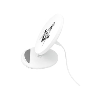 Master Mason Blue Lodge Wireless Charger - White with Square & Compass G - Bricks Masons
