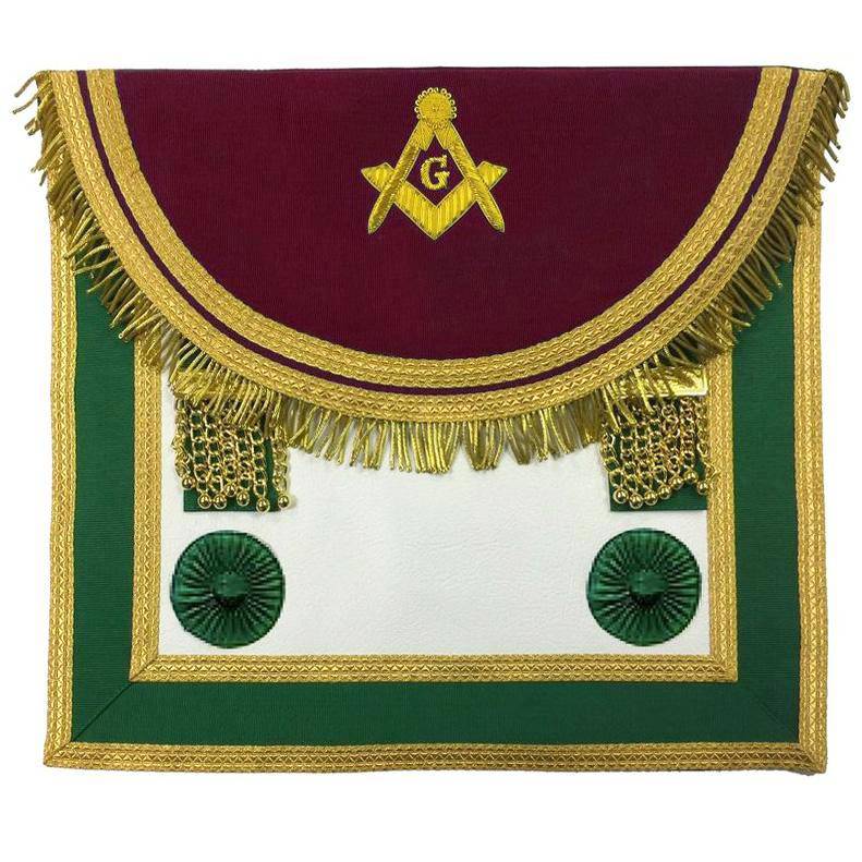 Master Mason Craft Scottish Regulation Apron - Green & Brown - Bricks Masons
